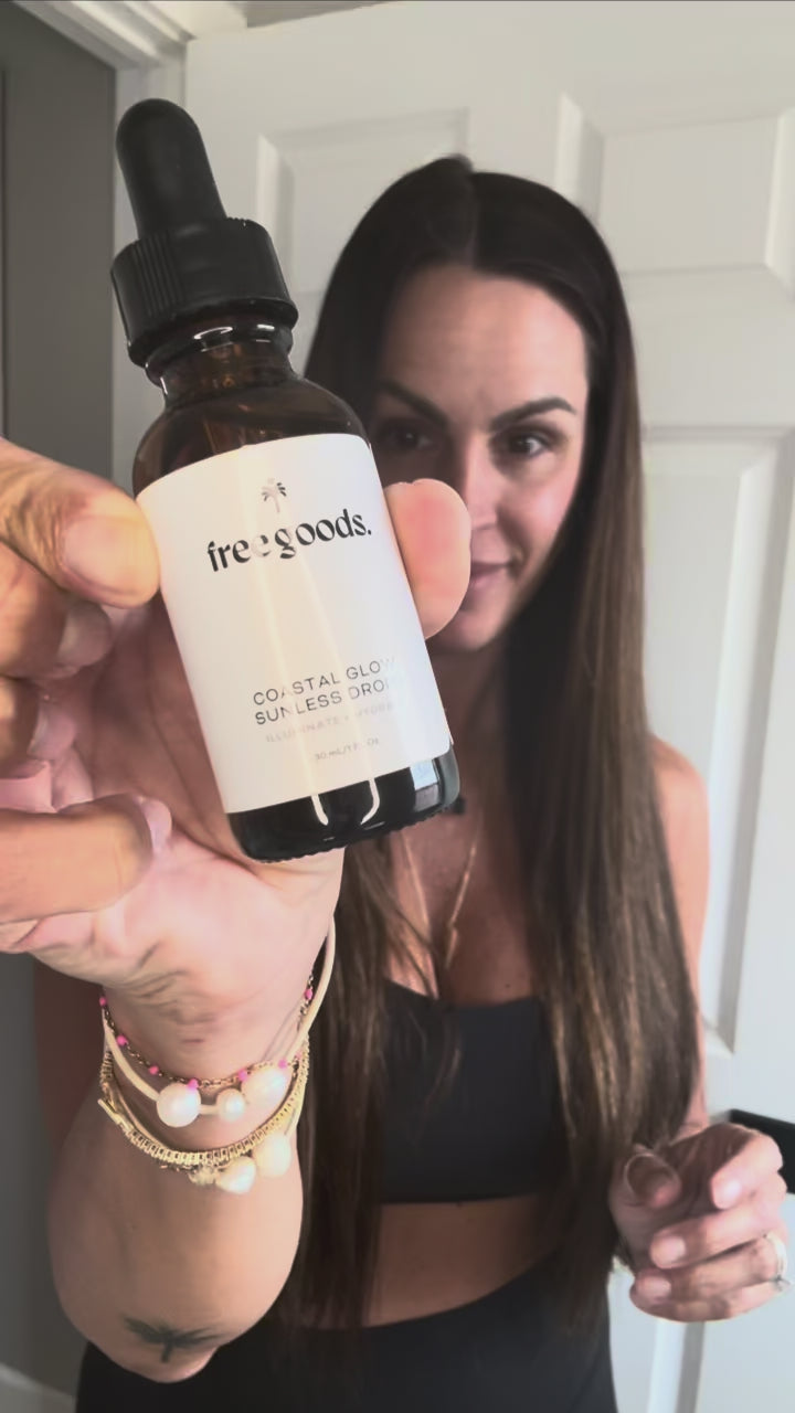 Tutorial on how to use the Custom Glow Sunless Tanning Drops from Free Goods Co